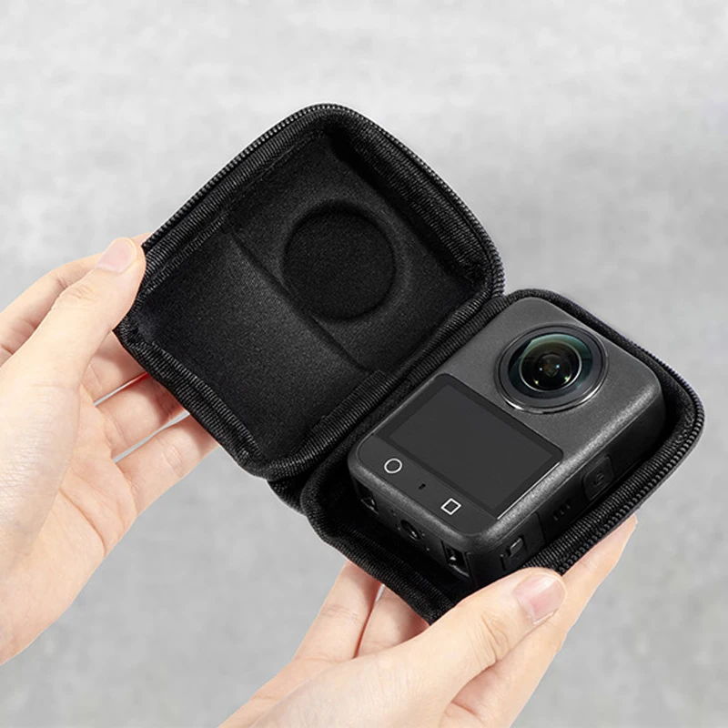 Portable Mini Storage Bag for DJI OSMO 360 Panoramic PU Leather Camera Protector Case Shockproof Anti-Scratch Camera Accessories