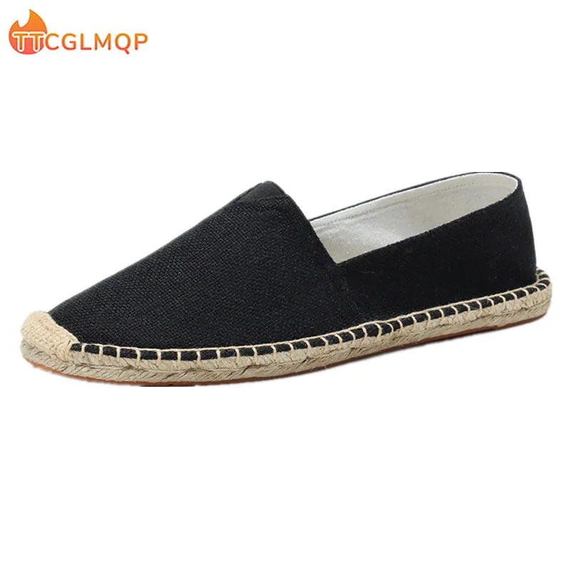 2022 Summer New Men's Linen Casual Shoes Handmade Weaving Fisherman Shoes Fashion Casual Flat Espadrilles Driving Shoes Big Size 3