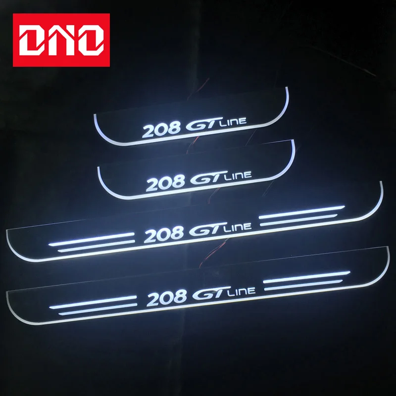 Trim Pedal Led Car Light Davanzale Battitacco Piatto Pathway Dynamic Streamer Lampada Di Benvenuto Per Peugeot 208 2009 - 2013