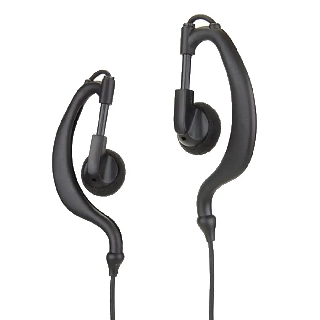 

Comfortable Earhanger Headset Earpiece Earphone Mic Replacement for Walkie Talkie Radio 2 Pin Headphones