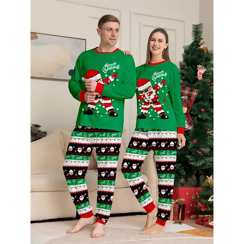 thumbnail image 4 of Conjuntos familiares a juego para Navidad, pijamas para adultos, niños, mamá y papá, mamelucos para bebés, ropa de dormir informal, pijamas de aspecto familiar de Navidad para Claus, 4 of 5
