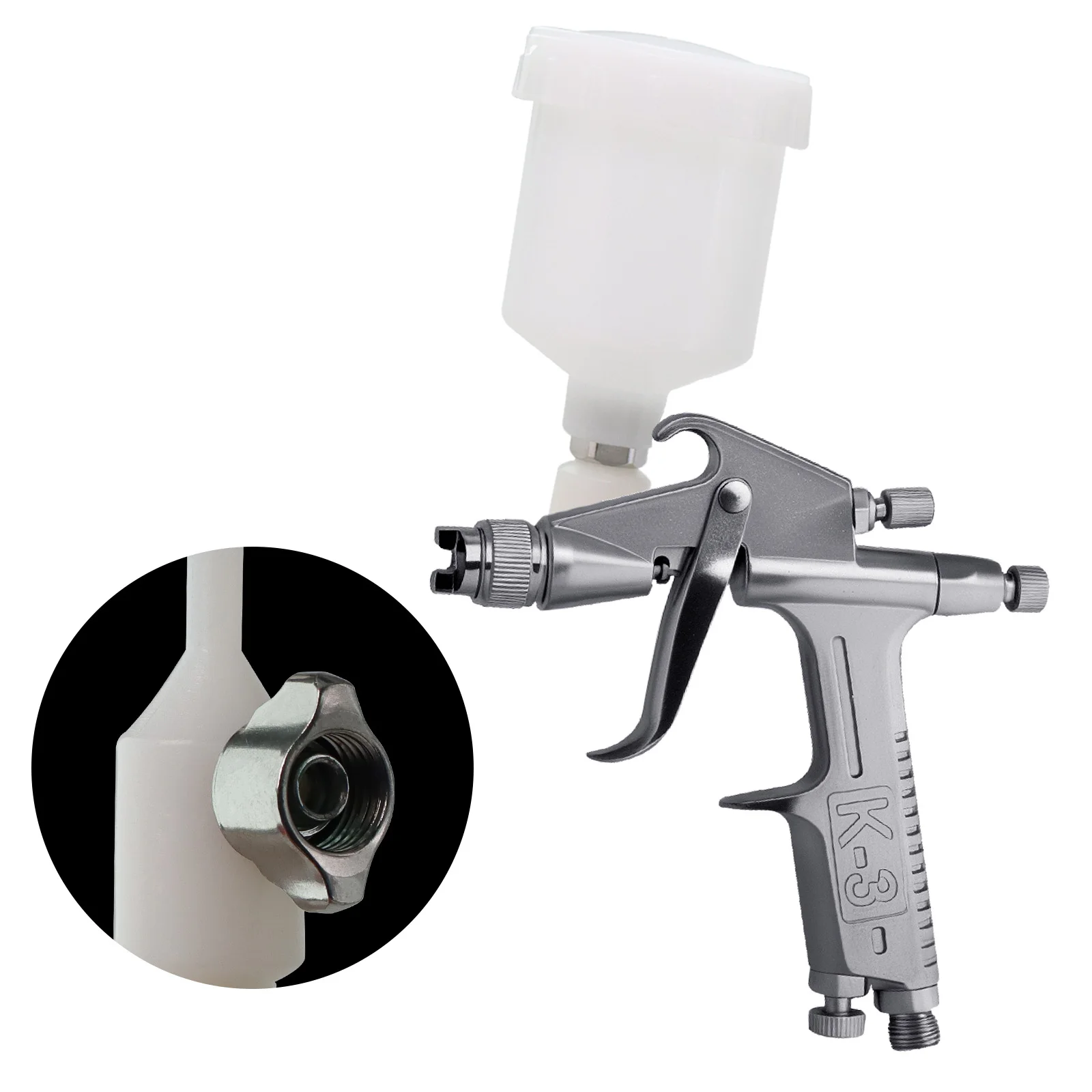 K-3 Upgrade Small Air Spray Paint Gun 0.5mm Atomizing Nozzle Air Sprayer Alloy Leather Wall Painting Tools