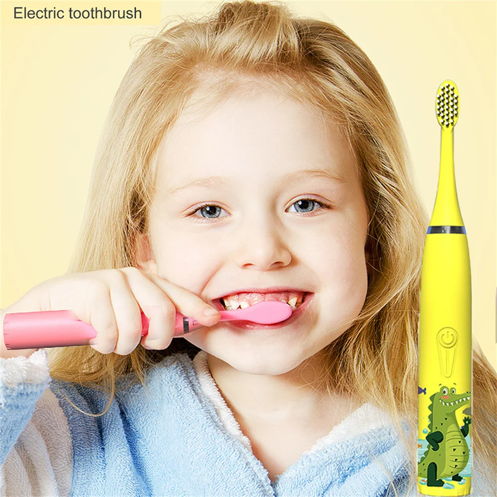 Electric toothbrush Children electric toothbrush with replace brush heads kids cartoon toothbrush ultrasonic sonic electric with 6 head