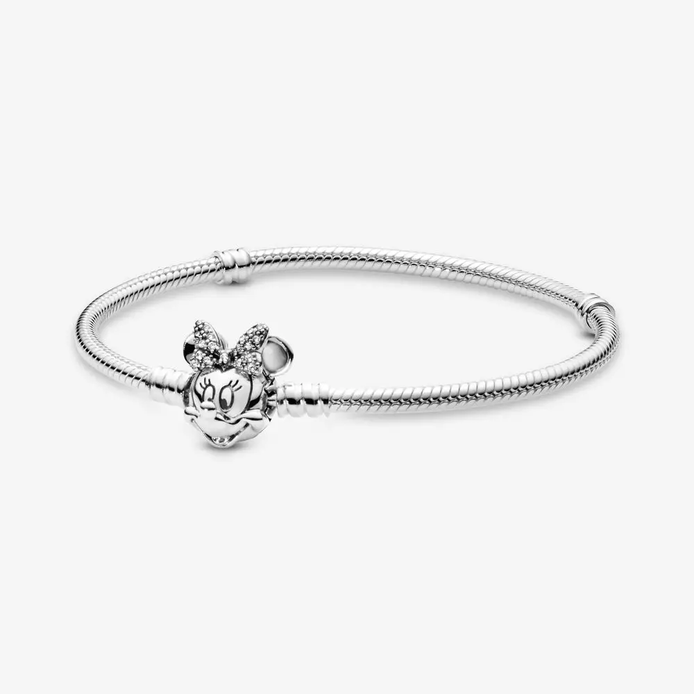 2024 Disney New Silver plata 925 Mickey Minnie Bracelet Charms Suitable For Original  925 Diy Beads Women Jewelry 5