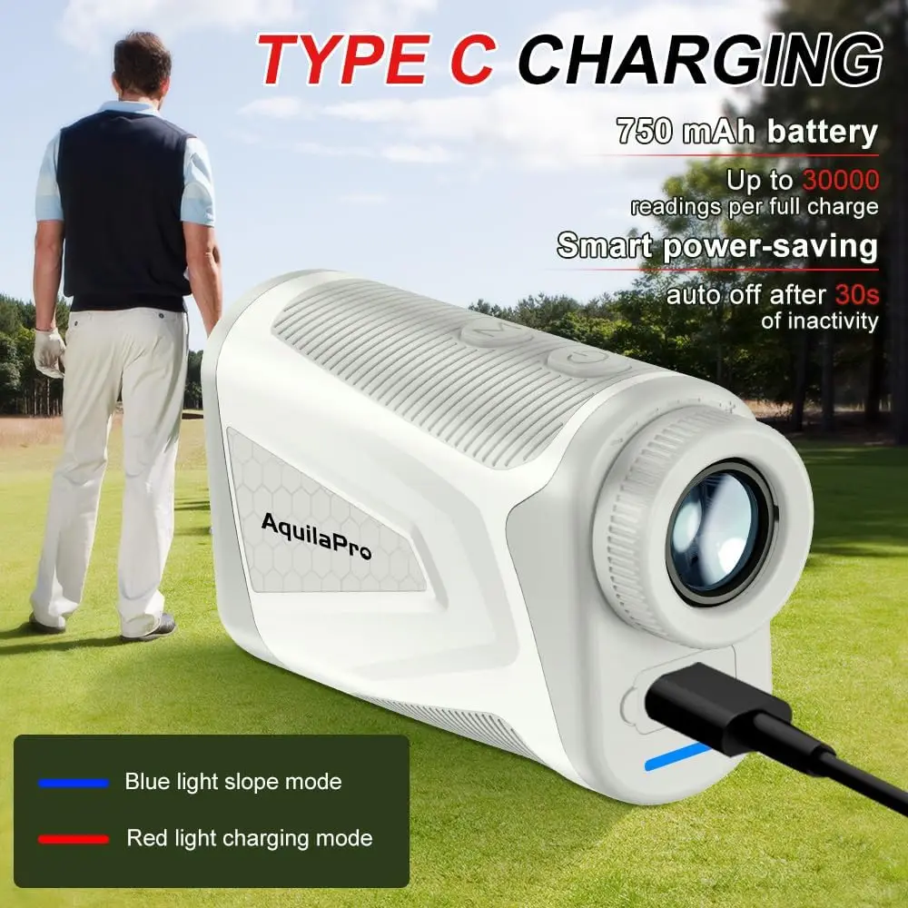 AquilaPro 1090 Yards Mini Golf Rangefinder with Flag Lock Vibration Slope Compen