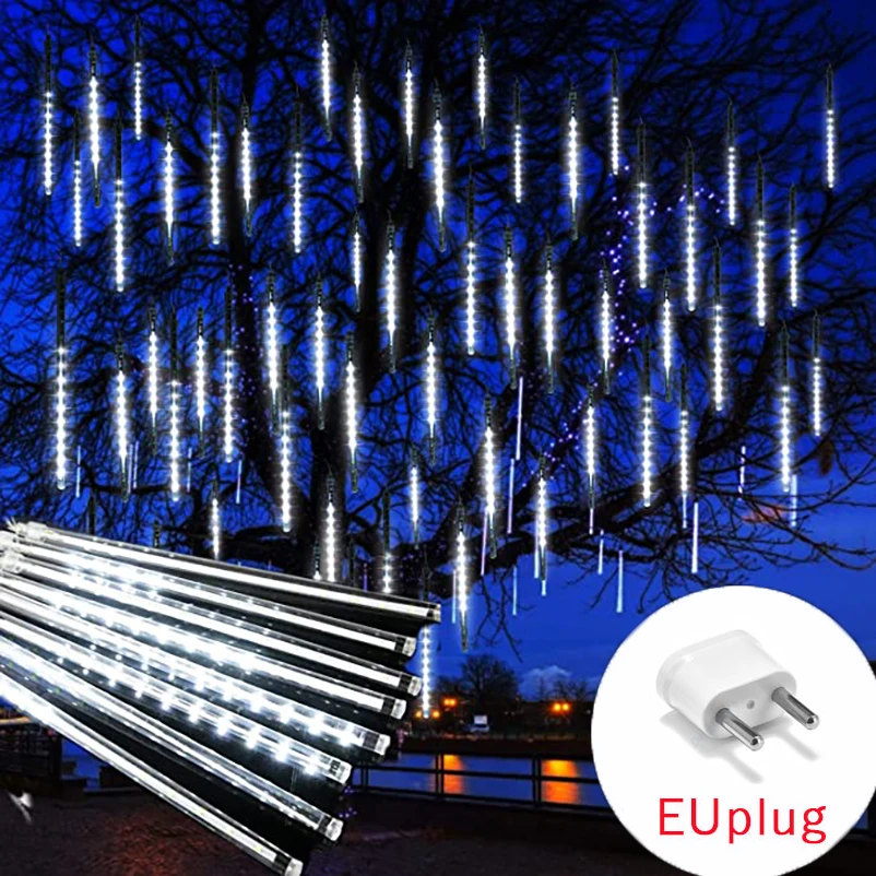 

Meteor Shower Lights LED Christmas Lights Plug in Snowfall LED Lights Outdoor Waterproof Falling Rain Lights Multi Colored
