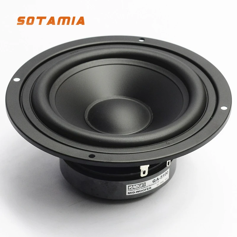 SOTAMIA 1PCS 5 Inch Mid Bass Audio Speaker 8 Ohm 90W Fever Grade HIFI Bookshelf Speaker Sound Music Home Theater Loudspeaker