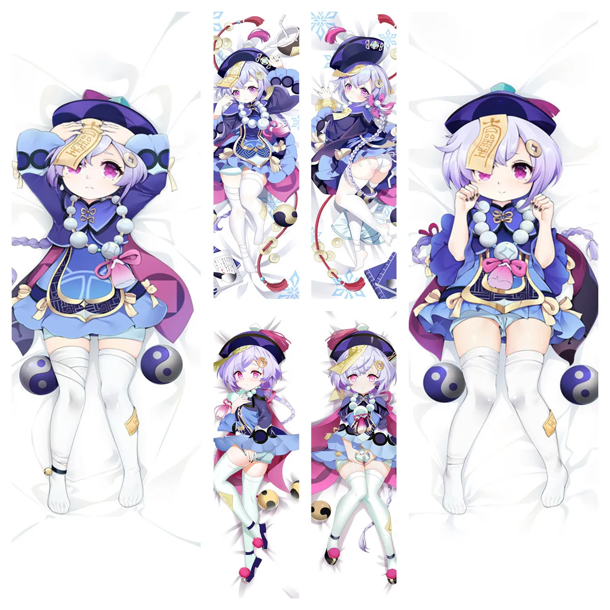 Anime Genshin Impact Cosplay Dakimakura Pillowcase Qiqi Pillow Cover Home Bedding Hugging Body Pillow Case DIY Customized Made