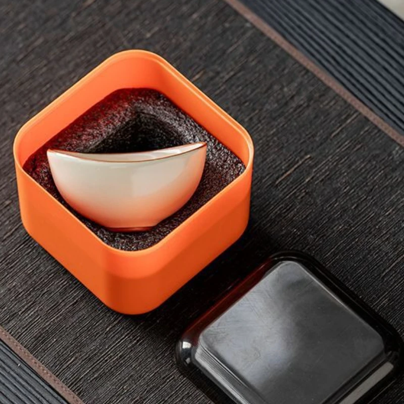 Handmade Dehua Ceramic Tea Cup - Ru Kiln Style, Yellow Glaze Personal Gongfu Tea Set for Home Brewing & Tea Ceremony