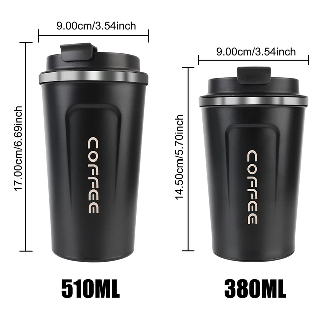 Thermo Cafe Car Thermos Mug for Tea Water Coffee Leak_Proof Travel Thermo Cup Coffee Mug 380/510ML Double Stainless Steel 2