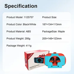 Enhanced VR Headset for Immersive 3D Viewing Experience with Adjustable Lenses (Red)