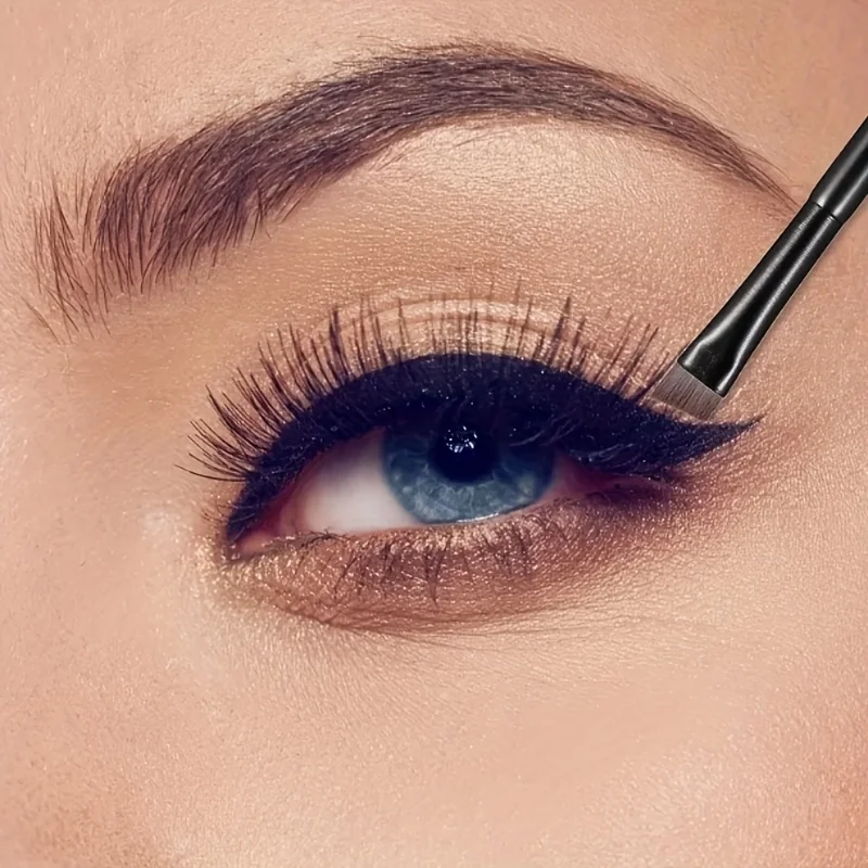 2pcs ultra-thin diagonal eyeliner brush set - fine diagonal eyeliner eyebrow brush, sickle ultra-thin diagonal flat angle, 2