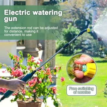 2400mAh Electric Garden Sprayer, High Pressure Portable Gardening Tool with 3 Mist Nozzles for Plant Watering Irrigation 1