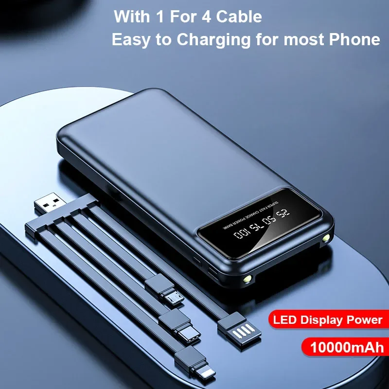 

Внешний аккумулятор с фонариком, 10000 мАч, USB TYPE C