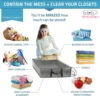 3 Under Bed Storage Containers, Toy Organizers, Underbed Shoes Closet Foldable Storage Bags for Comforter/Clothes, with Handles 3