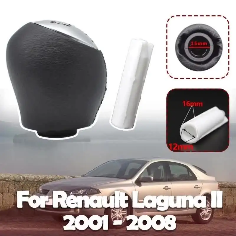 For RENAULT LAGUNA 3 III DT 6 SPEED GEAR SHIFT STICK KNOB LEATHER HANDLE SHIFTER | UK - View #6