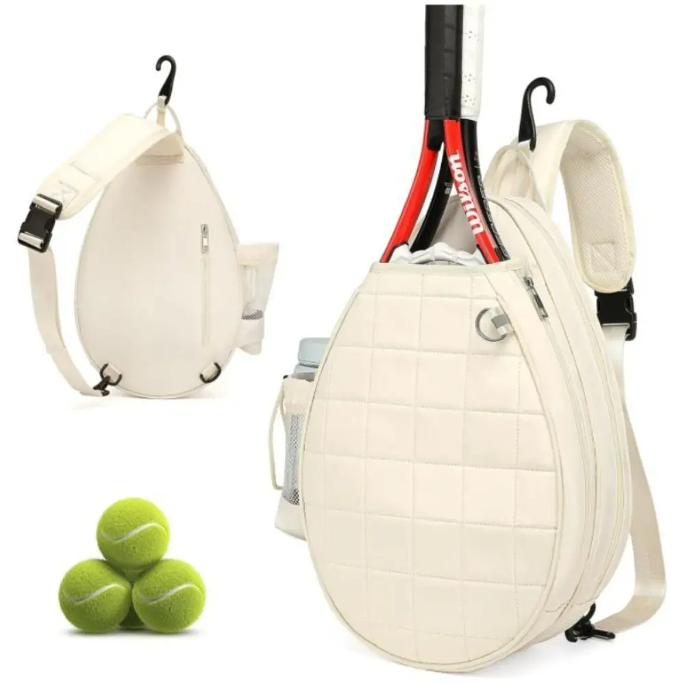 Crossbody Tennis Racket Bag Adjustable Large Capacity Tennis Crossbody Bag with Water Bottle Holder Beauty Sports Fitness Bag 5