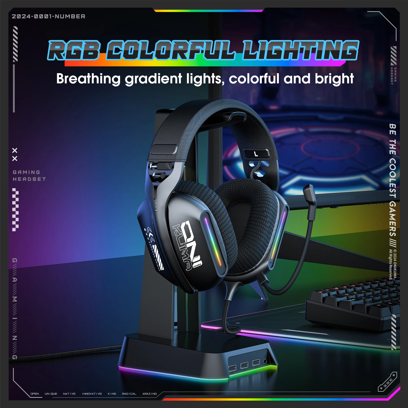 오버이어 헤드폰 메모리폼 쿠션 게이밍 헤드폰 USB/3.5mm 오디오 잭 탈부착 가능한 마이크 (노트북/모바일용)