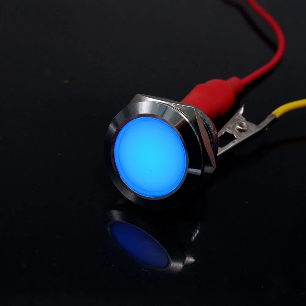 Description Picture 6 of item16mm Metal Indicator Light Round LED Flat Head Signal Pilot Lamp Red Green Screw/pin Terminal 5V 12V 220V Car Interior Lights
