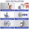 Suction Cup Hooks Stainless Steel Towel Bath Towel Loofah Storage Hooks Wall-Mounted for Bathroom Kitchen Living Room Bedroom 4