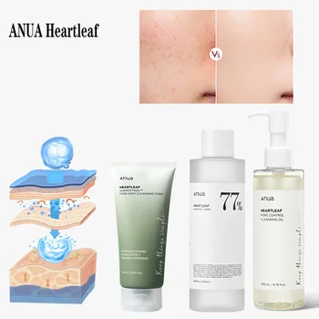 Anua Skincare HeartLeaf 77 Toner Moisturizing Pore Cleansing Oil Exfoliating Oil Control Quercetin Face Wash Deep Cleansing 1