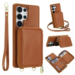 RFID Secure Crossbody Wallet Phone Case - Galaxy S23 Ultra (Brown)