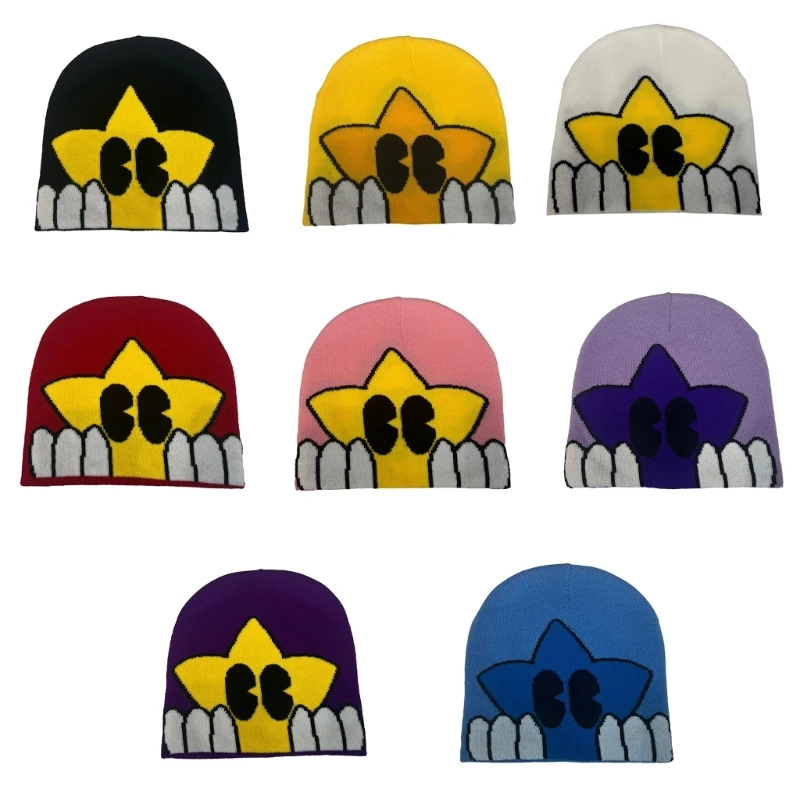 

Fashionable Jacquard Knitted Hat Stylish Unisex Adults Male Female Headwear M6CD