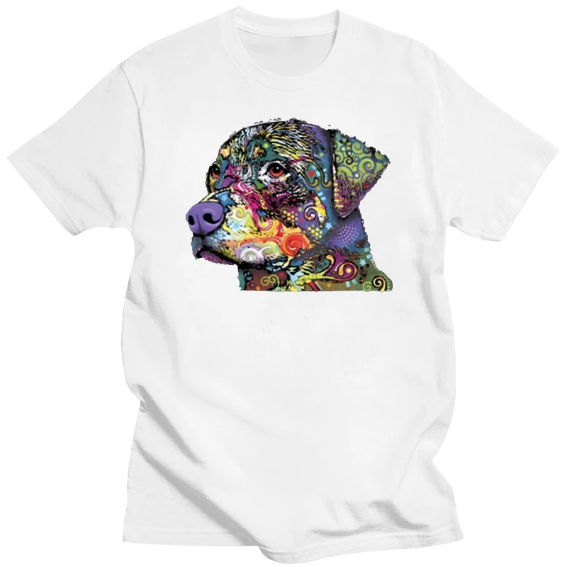 Maglietta Nera Da Uomo Neon Rottweiler American Bred Dog Lovers Puppy Paint Pup Tee