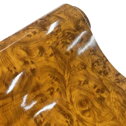Premium Gloss Wood Grain Vinyl Wrap for Furniture and DIY Projects (Wood Grain)