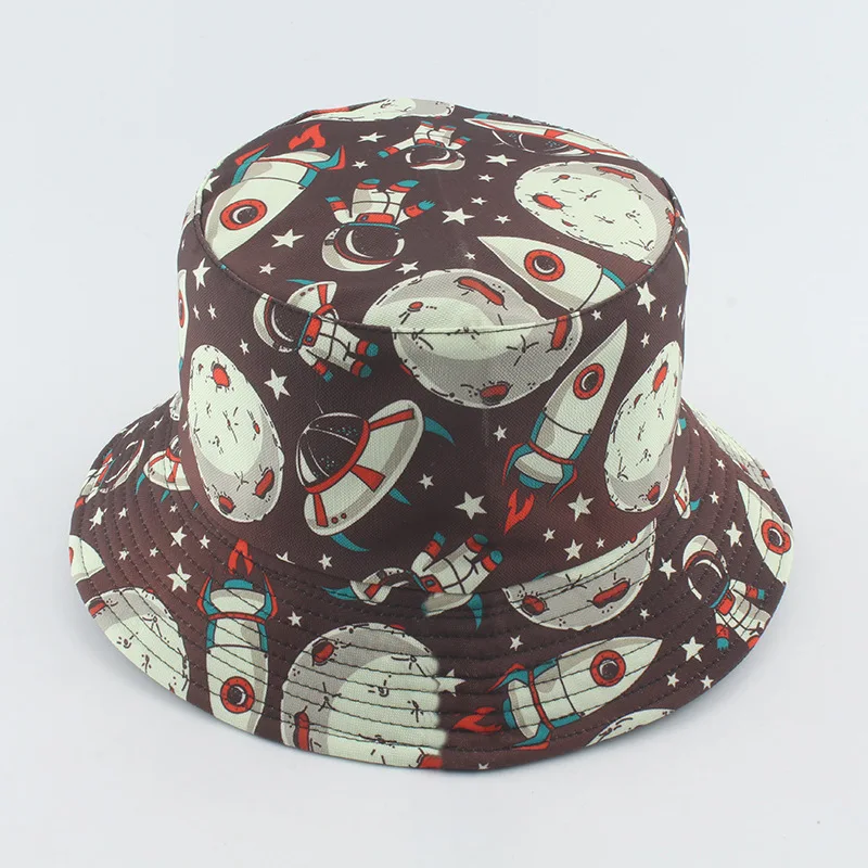 

Bucket Hat Women Brim Cap Summer Sun Beach UV Protection Universe Reversible Accessory For Holiday Men Teenagers Outdoors