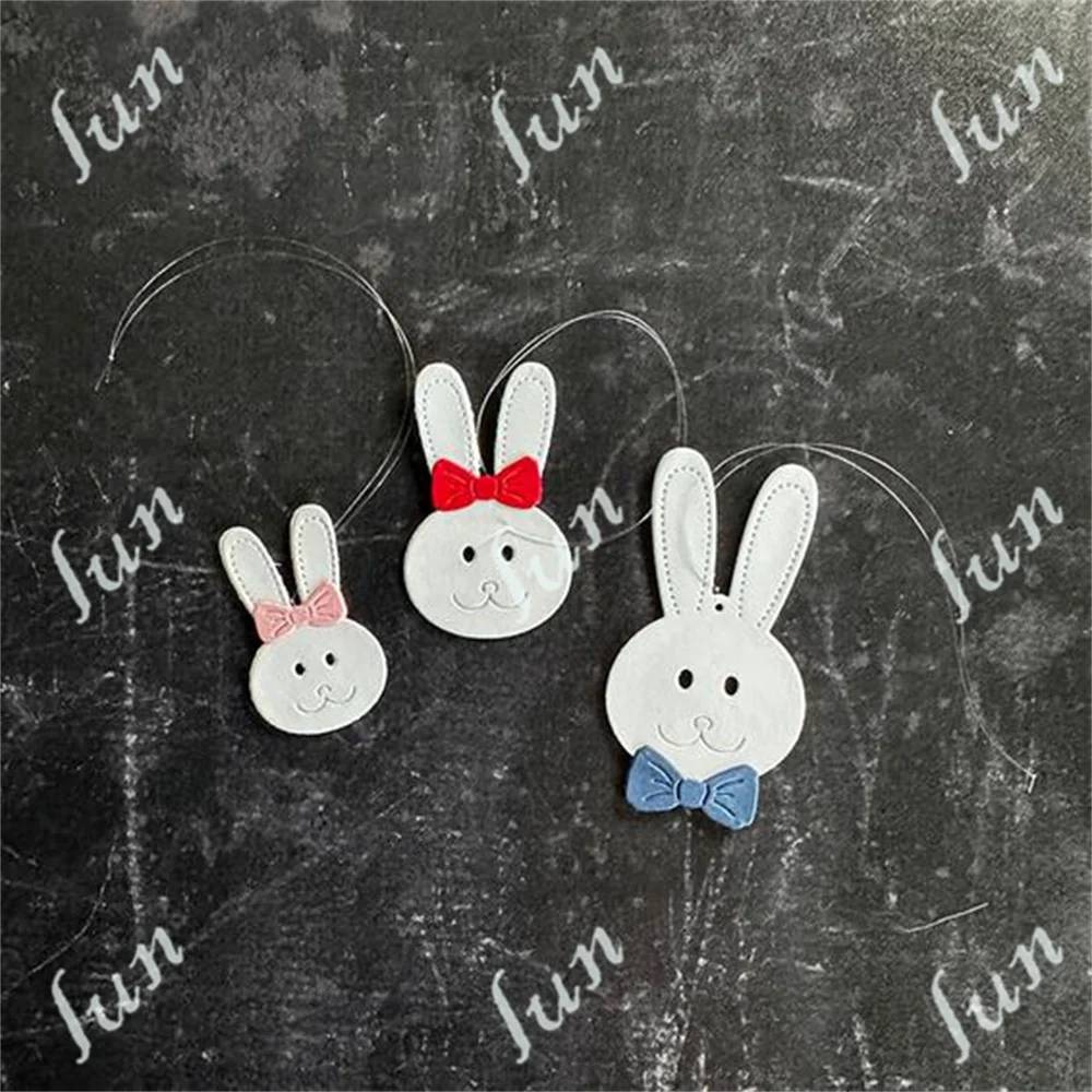 Cute Rabbits Easter Tag Texts New Metal Cutting Dies Decoration Scrapbooking for DIY Paper Card Album Mould Craft Supplies