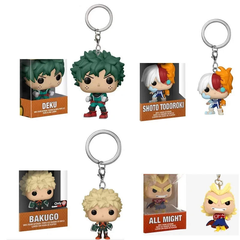 Funko My Hero Academia Shoto Bakugo Anime Figure Pvc Action Figure Toys Deku All Might Pocket Portachiavi Per Bambini