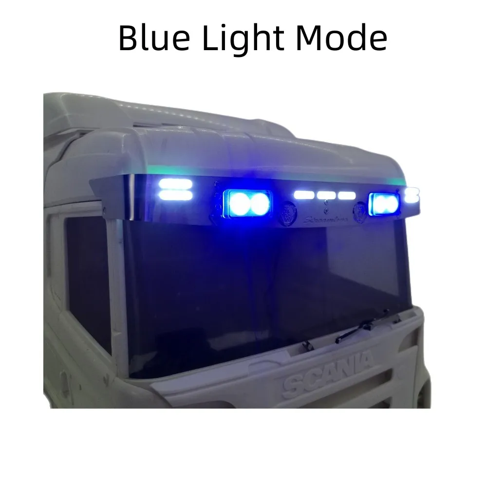 LED Sun Visor Lamp Front Light for Tamiya 1/14 RC Truck Tractor Scania 620 56323 730 470 RC Cars Degree Upgrade DIY Parts 3