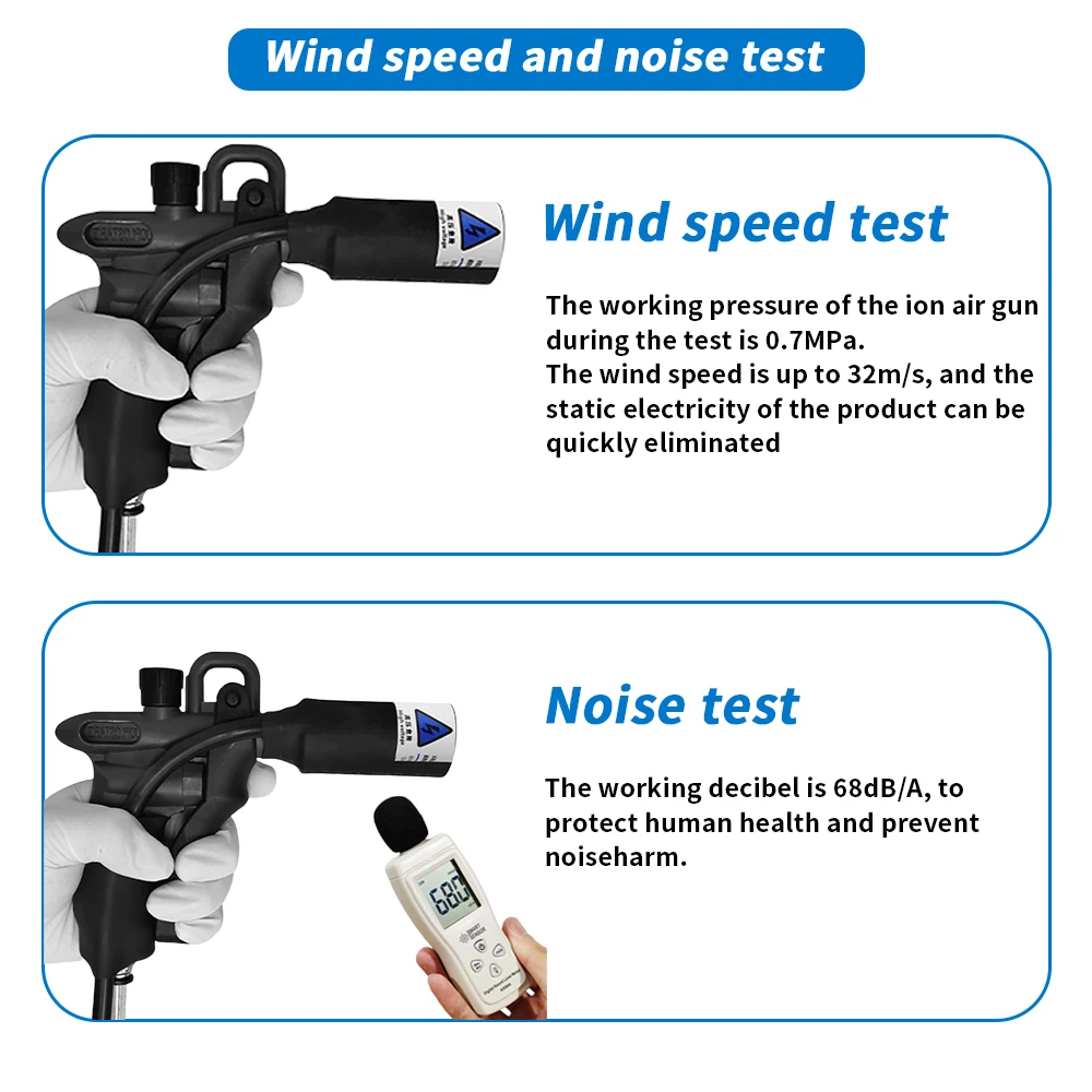 Ion Air Gun Anti-Static Industrial Dust Removal Air Gun Double-Needle High Volta