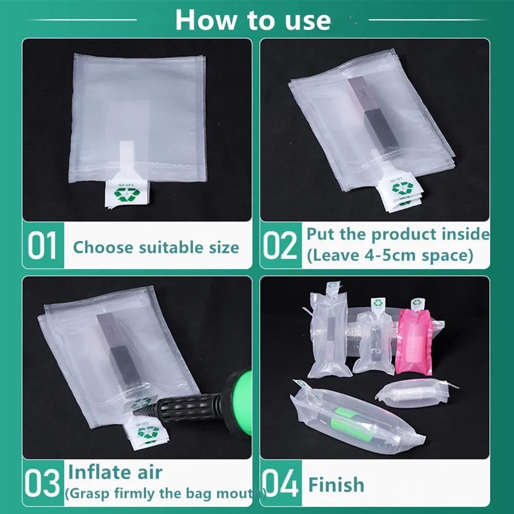 20pcs Transparent Inflatable Buffer Bag-in-bags / Lipstick Fragile Shockproof Protect Packaging Bag Air Inflated Plastic Pouch 3