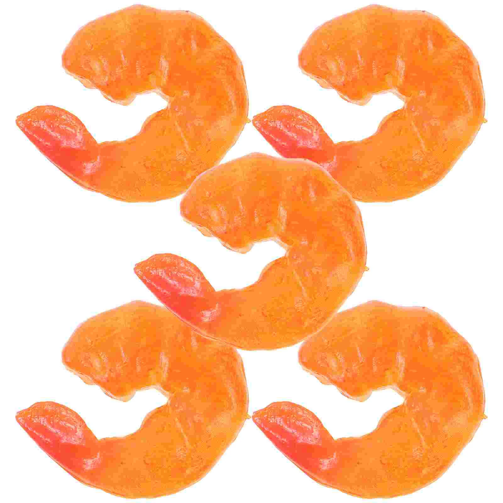 

5pcs Lifelike Simulation Shrimp Figurine Model Toy Kids Educational Learning Nature Animal Toy Prank Prop