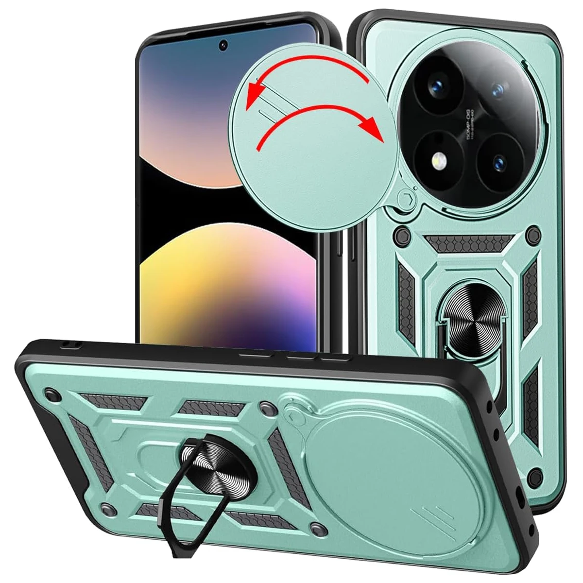 Military Armor Case with Ring Stand Holder - Enhanced Protection Cover