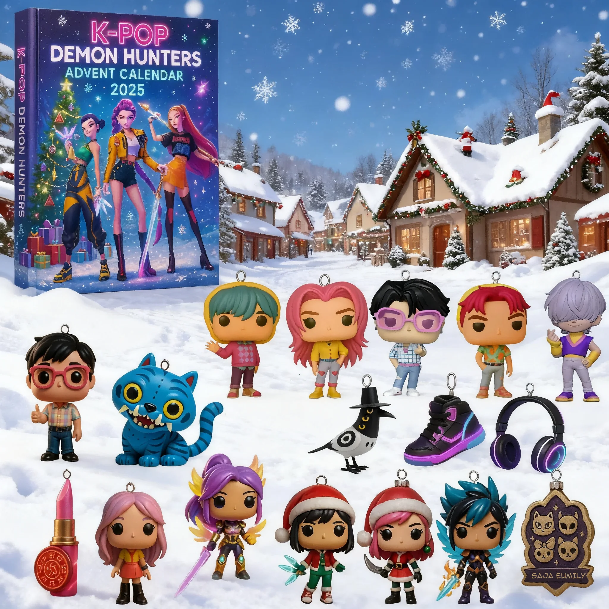 Calendrier De L'Avent K-Pop Demon Hunters 2025 - 24 Figurines 3D, Pour Fans Et Collectionneurs