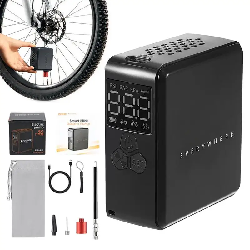 

Mini Electric Bike Pump Quick Air Compressors Bike Pump Portable Air Compressor For Bike Tires Cordless Air Pump Bicycle Tire