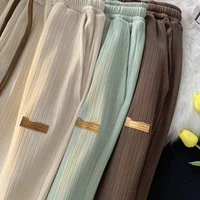 Summer Men's Ice Silk Trousers Solid Color Mid-Waist Loose Breathable Straight-Leg Casual Pants Thin Quick-Drying Sports pant - Image 2