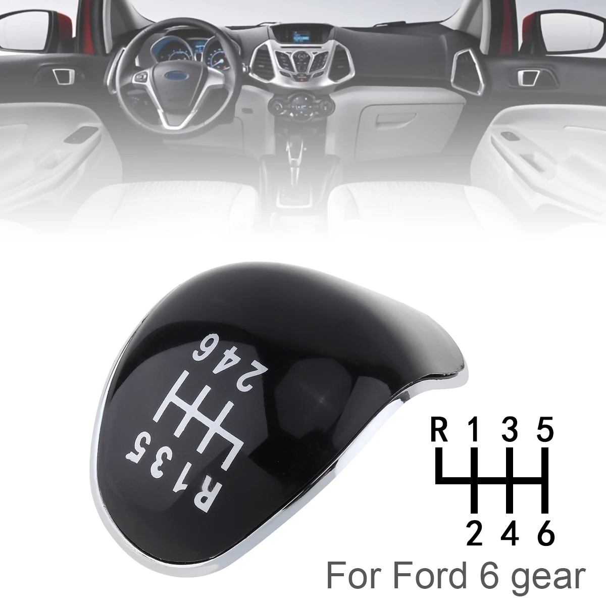 6 Speed Gear Shift Knob Cap Cover Insert For Ford Focus Fiesta Mondeo Transit AliExpress