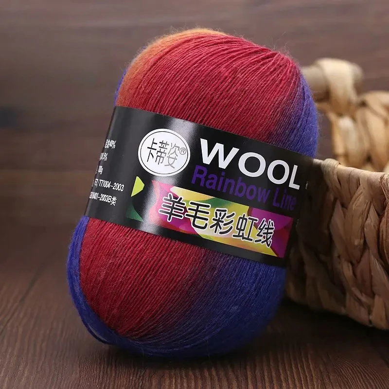100g Wool Yarn Rainbow Color For Hand Knitting Cashmere Yarn Knitting Thickness Woolen Yarn Woolen Thread Crochet Shawl Thread 6
