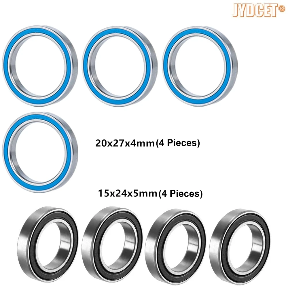 8pcs RC Wheel Hub Bearings 15x24x5mm-20x27x4mm For X MAXX & X