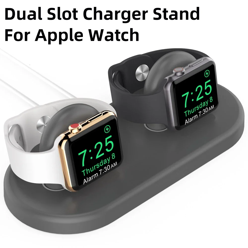 AhaStyle Dual Slot Charger Stand for Apple Watch Silicone Soft - Main Image
