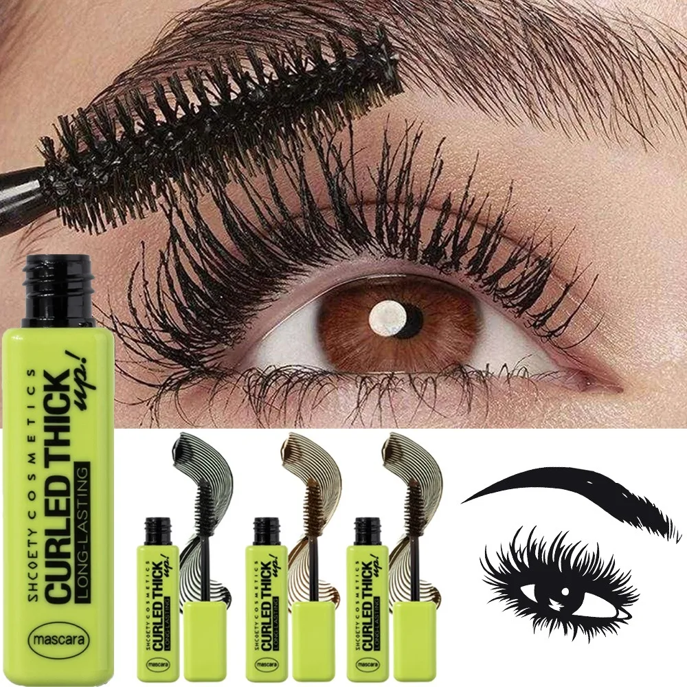 7D Waterproof Mascara Lengthens Eyelashes Extension Black Silk Fiber Natural Mascara Long Lasting Curl Thicken Big Eyes Makeup_voghion.com