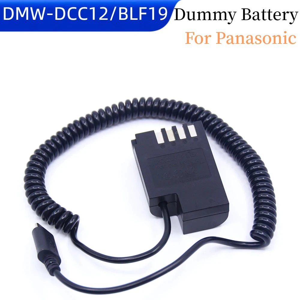 

USB C to BLF19E Dummy Battery for Panasonic Lumix DMC-GH3 GH4 GH5 DMC-GH5S G9 Camera DCC12 DC Coupler