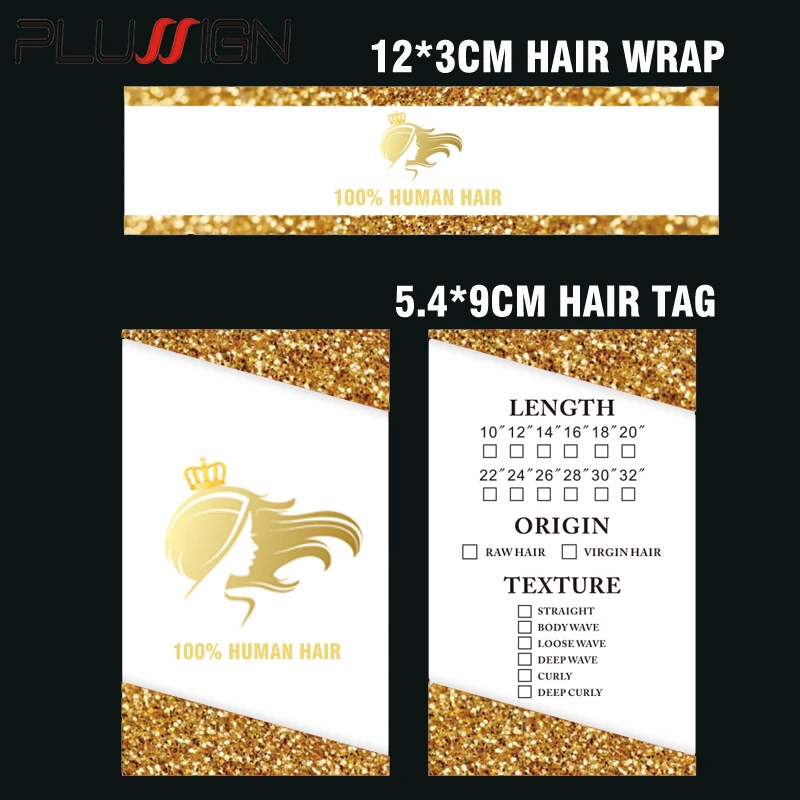 

Custom Wig Labels And Tags 200Pcs Hair Tags For Bundles 9*5.4Cm Wig Tags Paper 12X3Cm Self-Adhesive Label To Wrap Hair Bundles