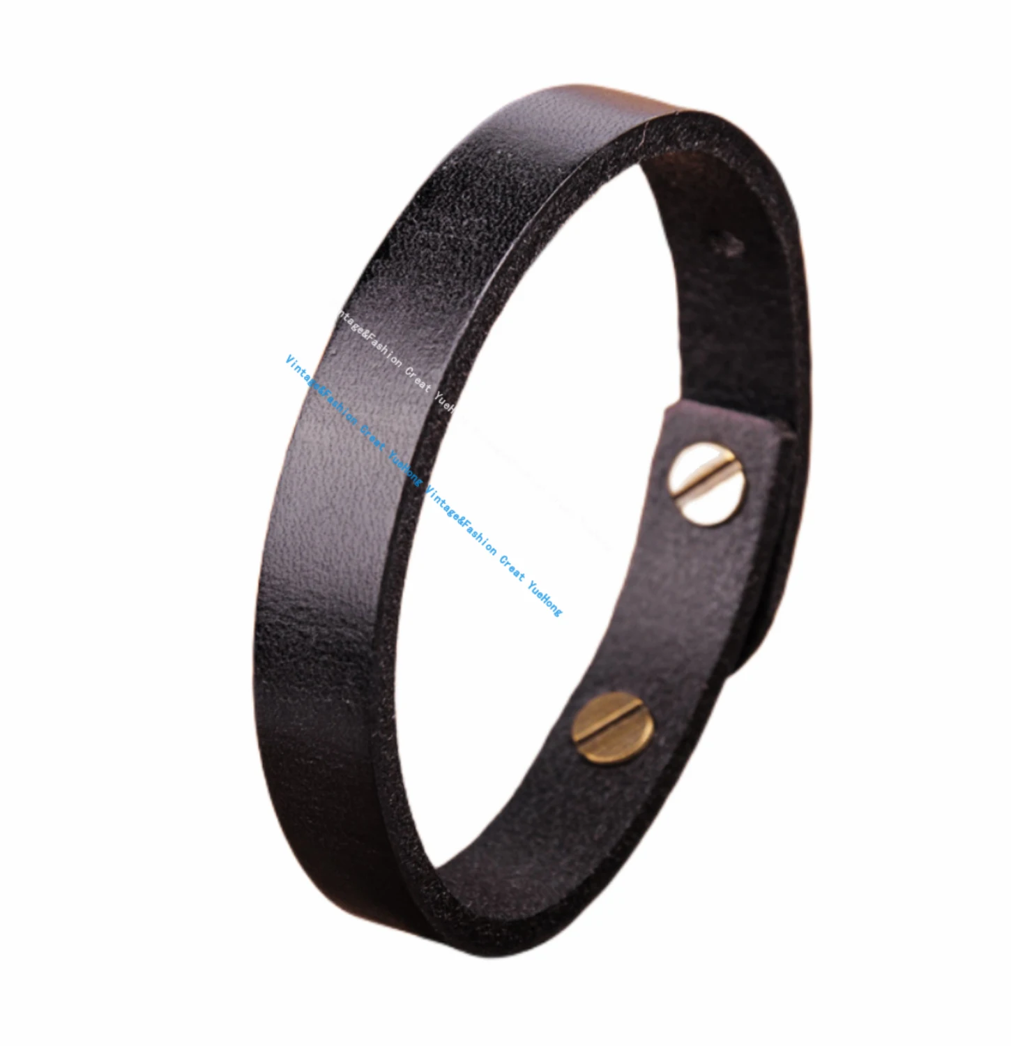 G370 Black Simply Stylish Single Band Genuine Leather Bracelet Wristband Women's leather bracelet