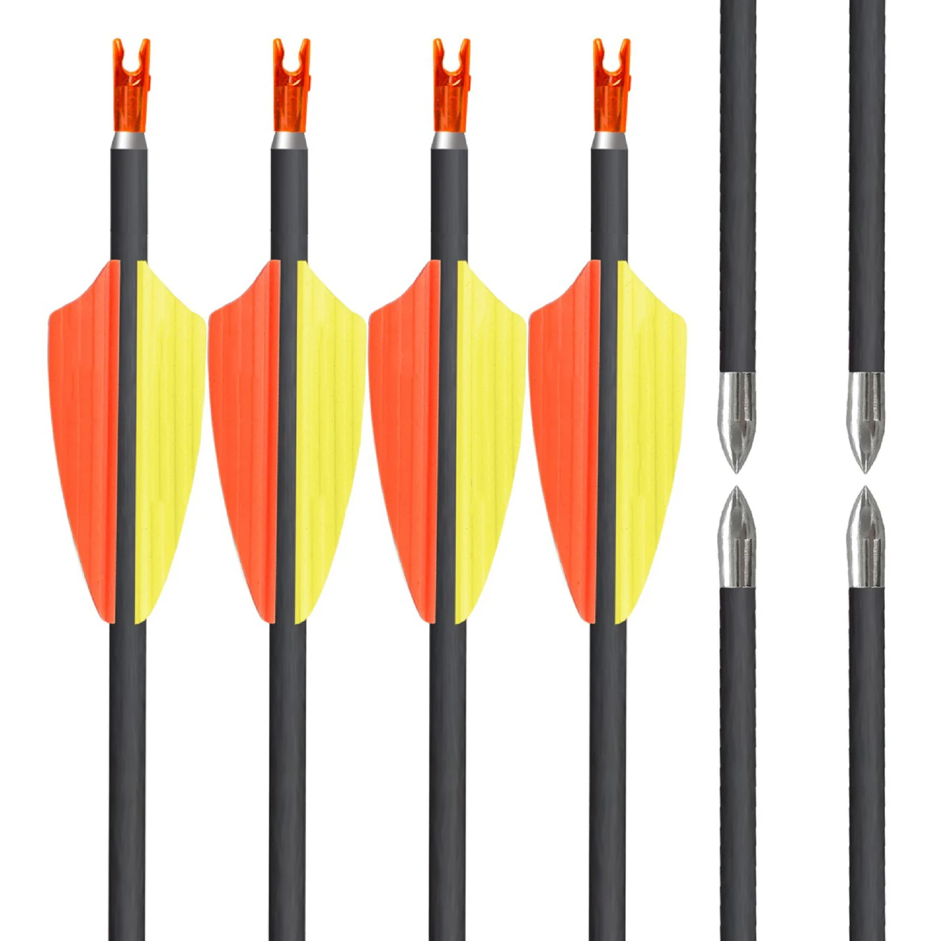 ID4.2mm 30inch Spine400 500 600 700 800 900 1000 1100 1200 1300 1400 1500 Pure Carbon Arrow Archery Compound Recuvre Bow Shooti carbon arrow shafts