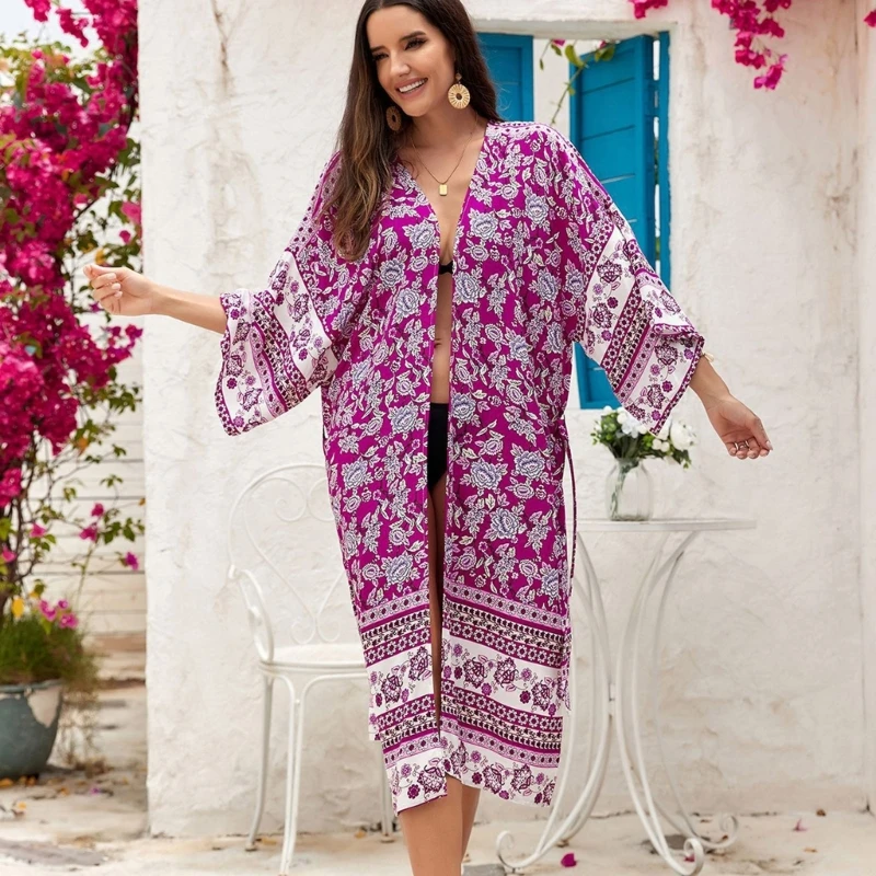 

Женский купальник, солнцезащитные кремы, накидки с цветочным принтом, свободная пляжная одежда, кардиган